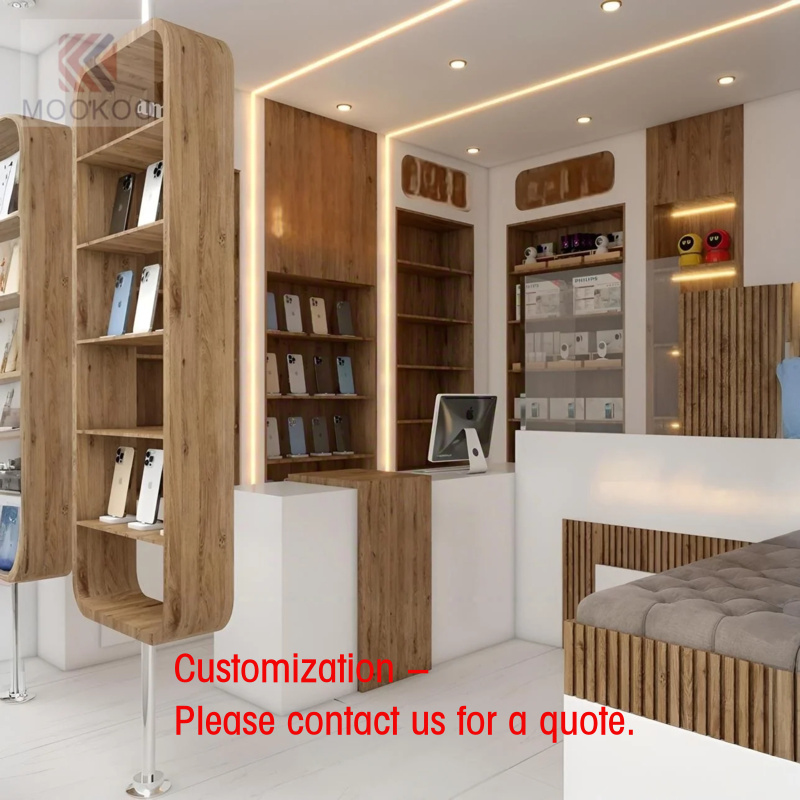 Phone Accessories Shop Design - Meubles de présentation en bois pour