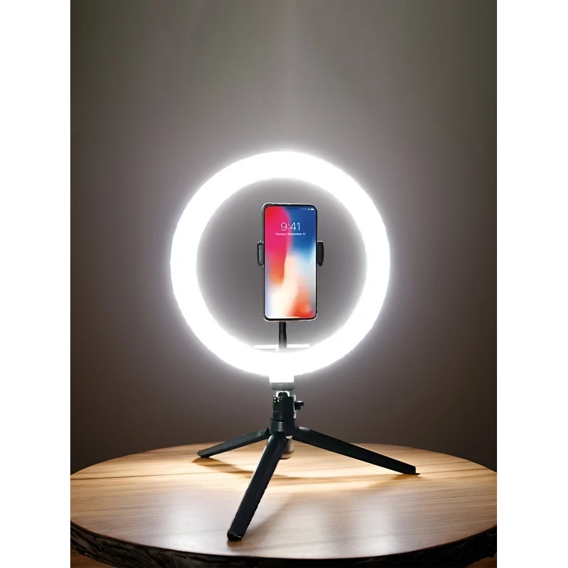 Selfie Stick Tripod - Anneau lumineux Desiontal 26 cm avec