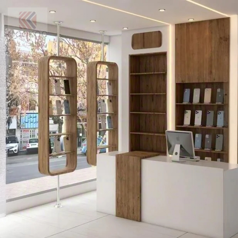 Meubles de présentation en boi - Phone Accessories Shop Design avis et prix