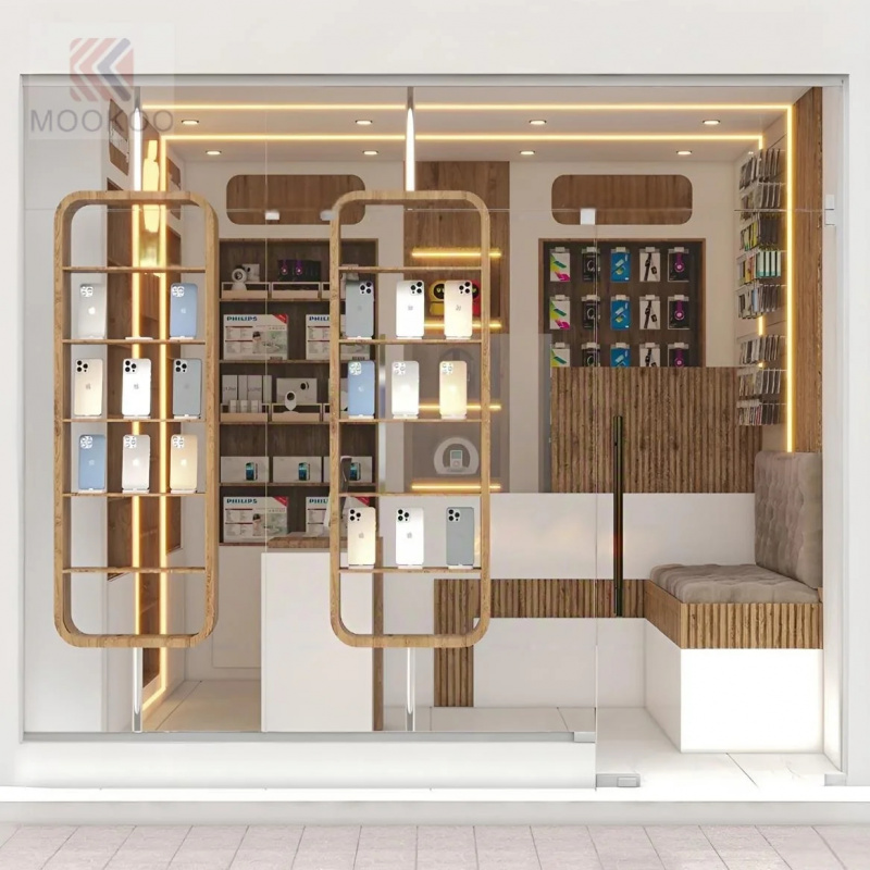 Meubles de présentation en boi - Phone Accessories Shop Design avis et prix